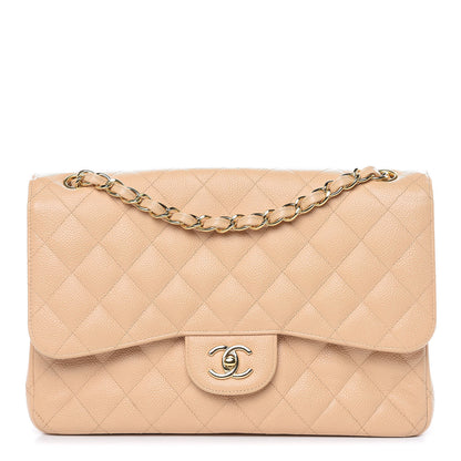 Chanel Caviar Quilted Jumbo Double Flap Beige Clair 1 of 18