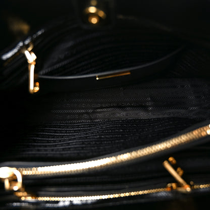 Prada Saffiano Vernice Medium Open Promenade Tote Black 5 of 9