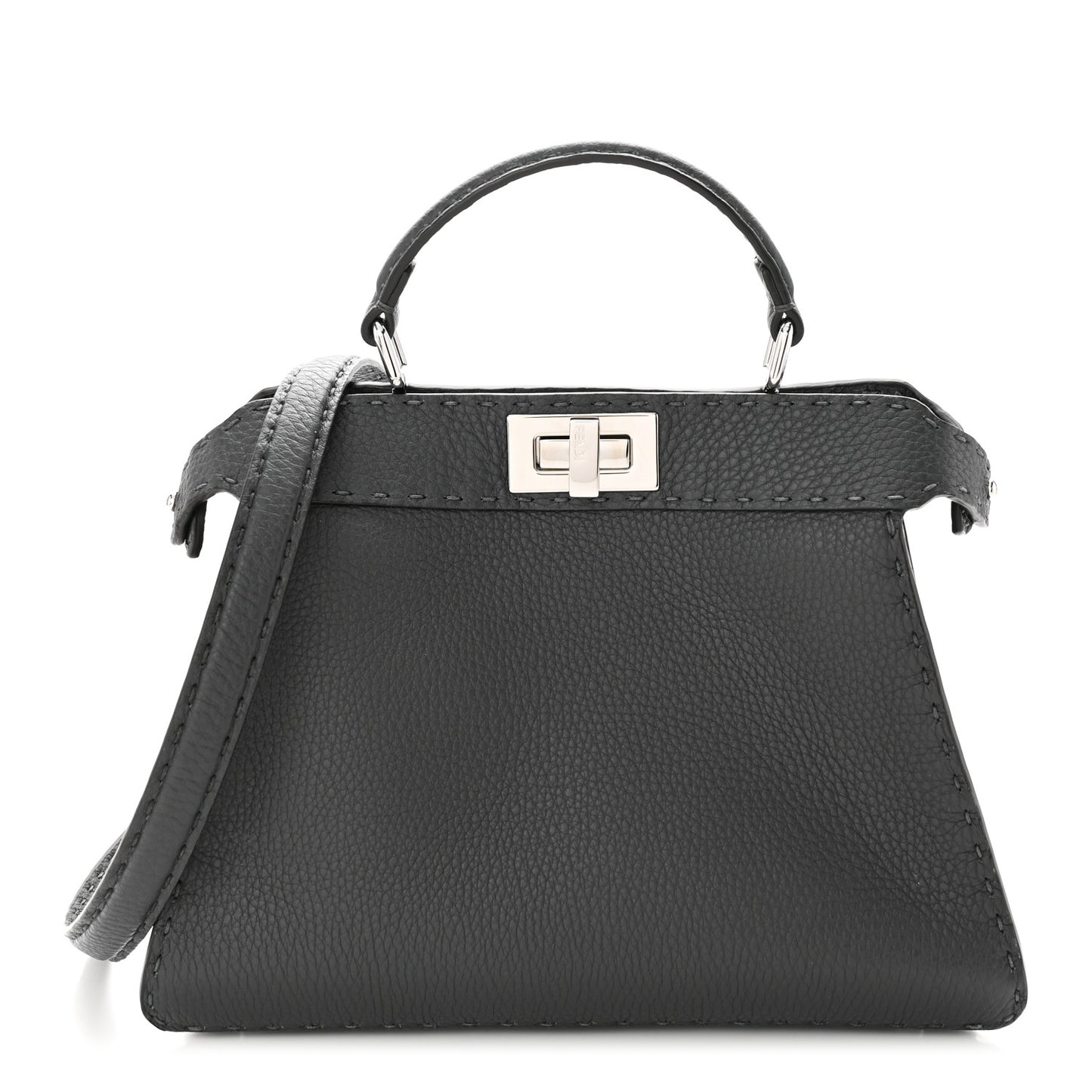 Cuoio Romano Selleria Chamois Small Peekaboo I SEE U Satchel Asfalto Camelia