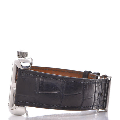 Hermes Stainless Steel Alligator 33mm Cape Cod Quartz Watch Noir 3 of 10