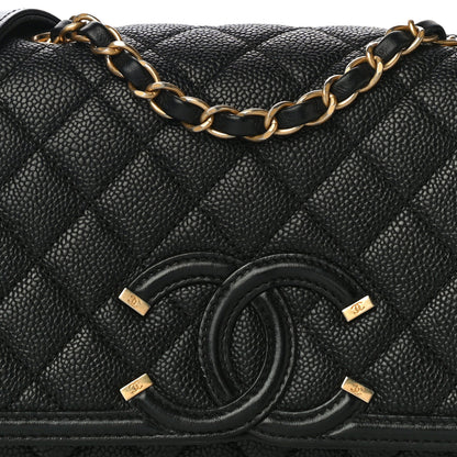 Chanel Caviar Quilted Medium CC Filigree Flap Black 8 of 8
