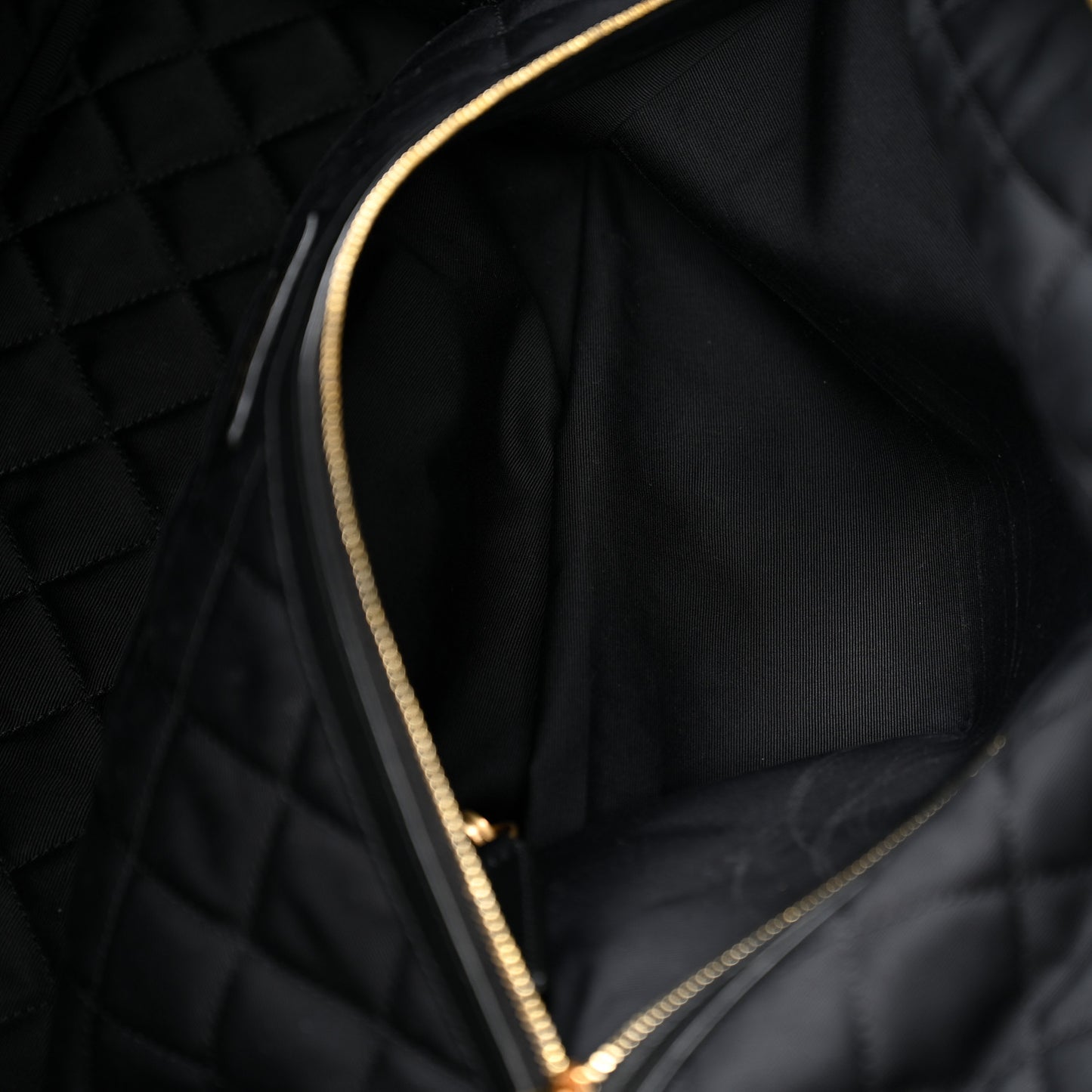Calfskin Quilted ES Giant Travel Bag Black