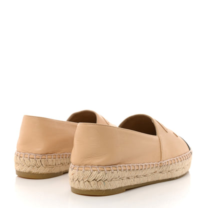 Chanel Lambskin CC Espadrilles 36 Beige Black 4 of 9