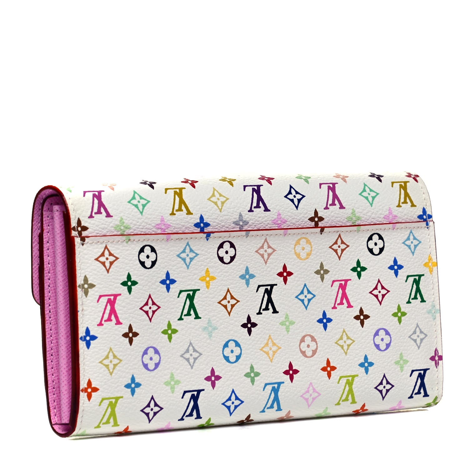 Louis Vuitton Monogram Multicolor Sarah Wallet NM White Litchi 3 of 8