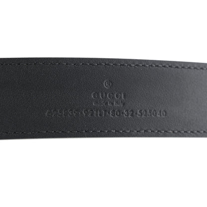 Gucci GG Supreme Monogram Matte Plutone Calfskin Double G 30mm Belt 80 32 Beige Ebony Black 3 of 4