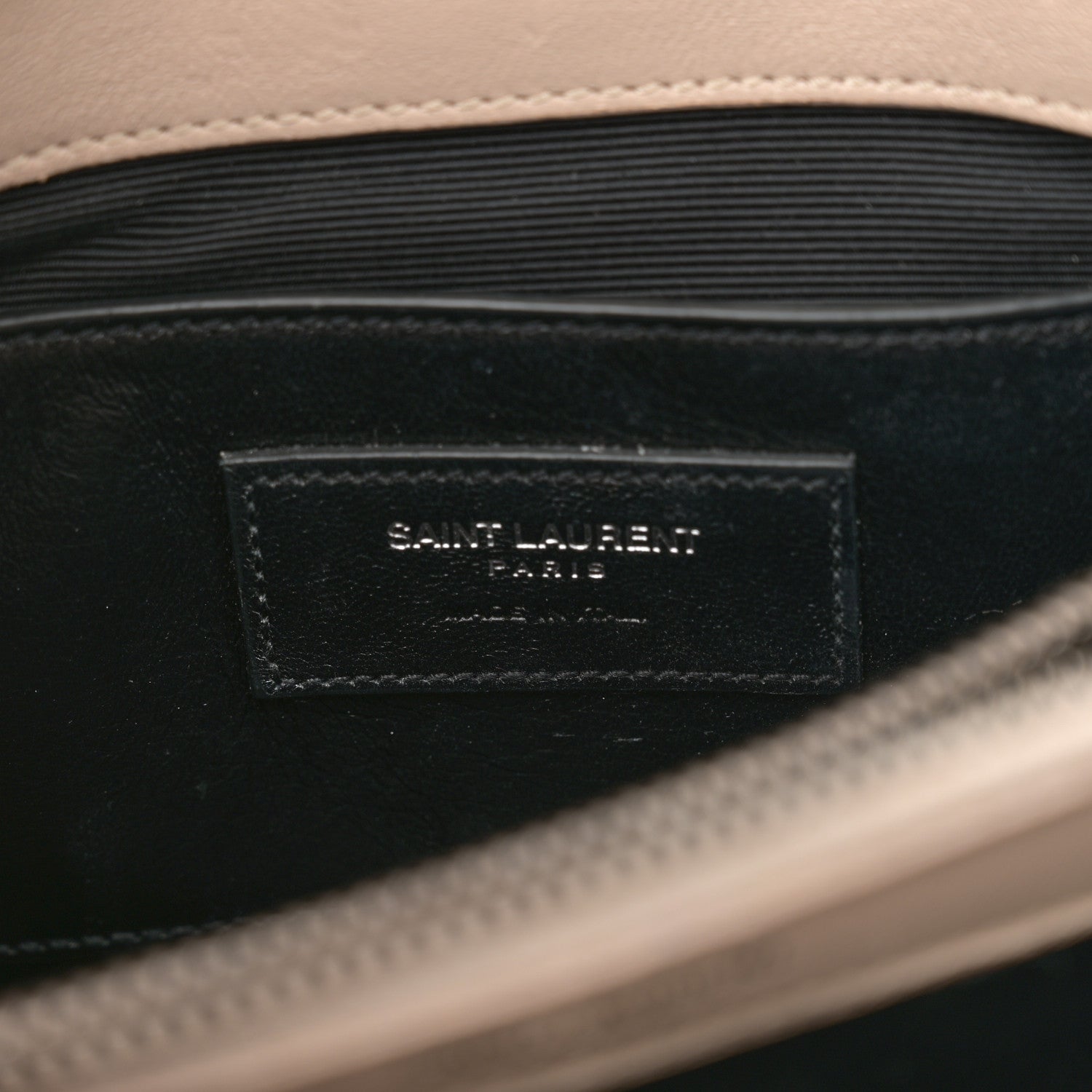 Saint Laurent Sheepskin Matelasse Chevron Monogram Medium College Bag Dark Beige 6 of 17
