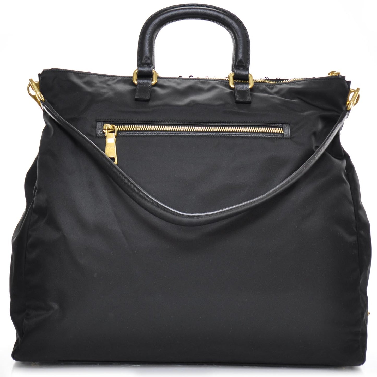 Nylon Sequin Tote Black