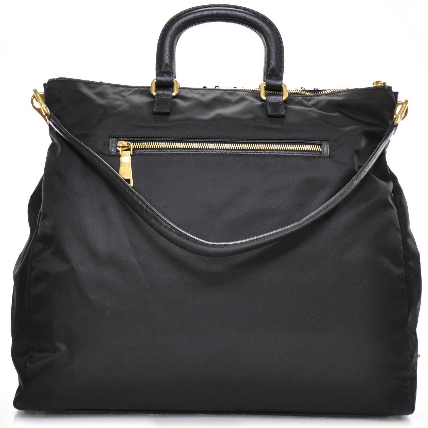 Prada Nylon Sequin Tote Black 4 of 10