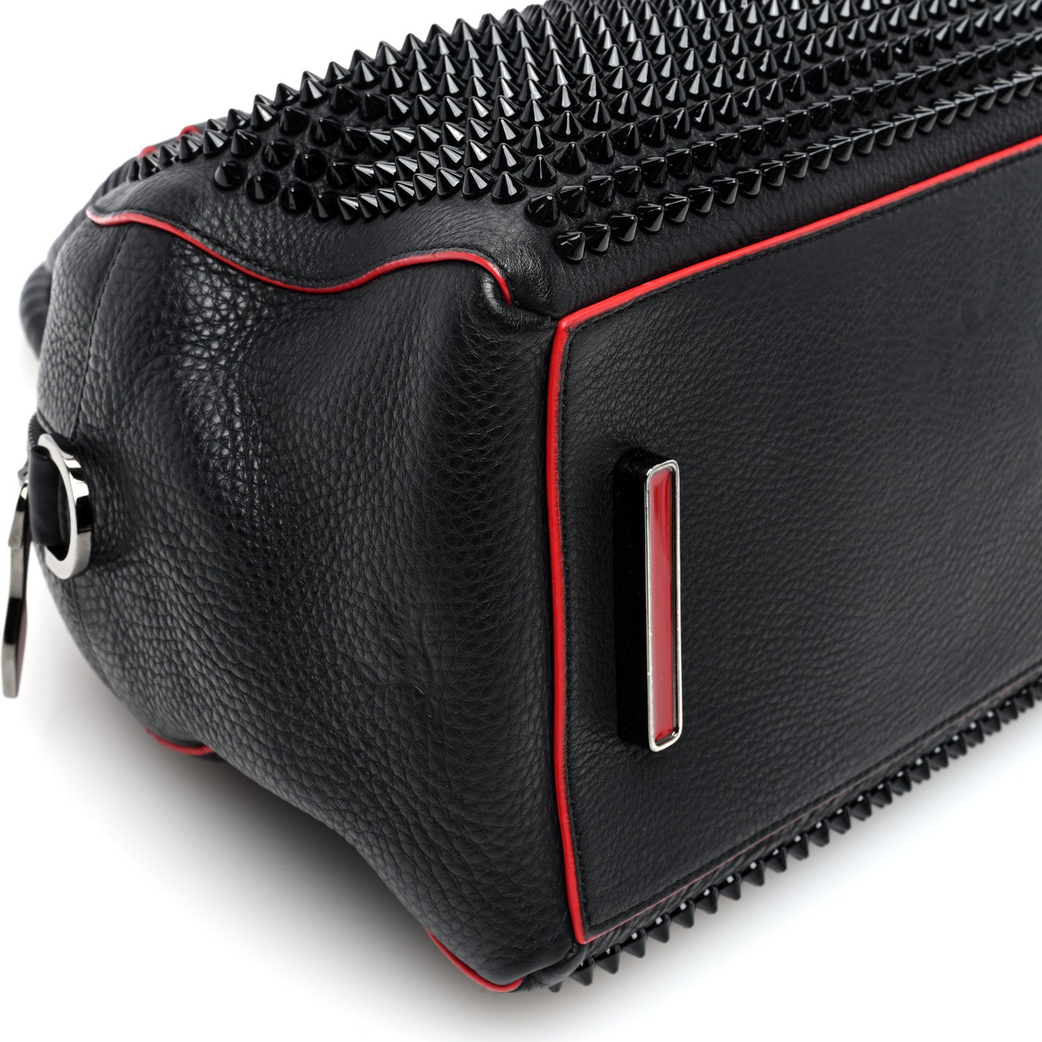 Christian Louboutin Grained Calfskin Studded Panettone Bowling Bag Black 8 of 9