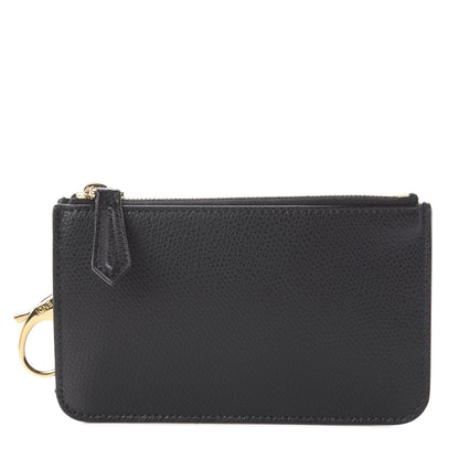Fendi Grained Calfskin Coin Pouch Key Case Black 1 of 5