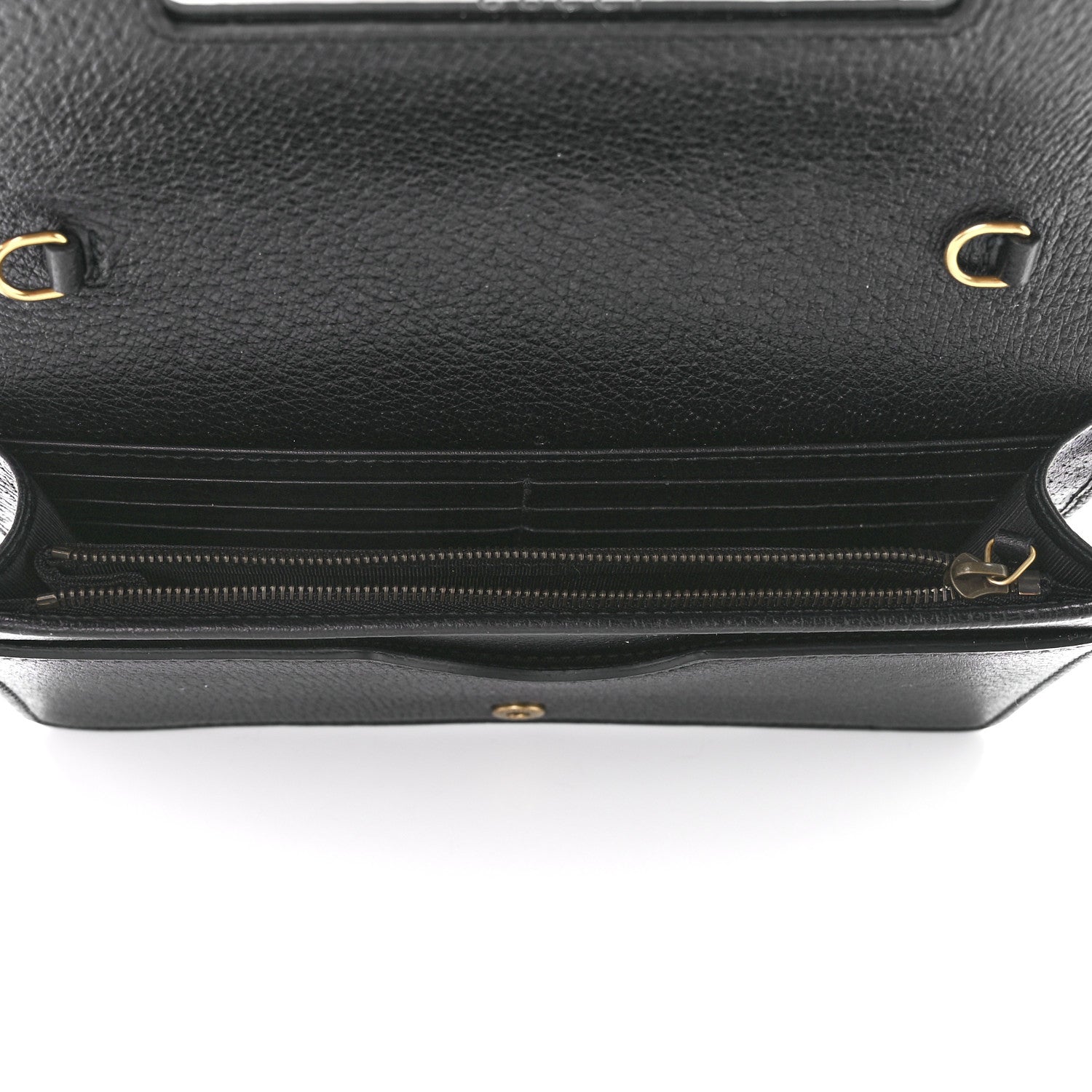 Gucci Calfskin Marquise Crystals Mini GG Chain Wallet Black 5 of 11