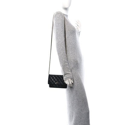 Chanel Lambskin Quilted Wallet On Chain WOC Black 2 of 14