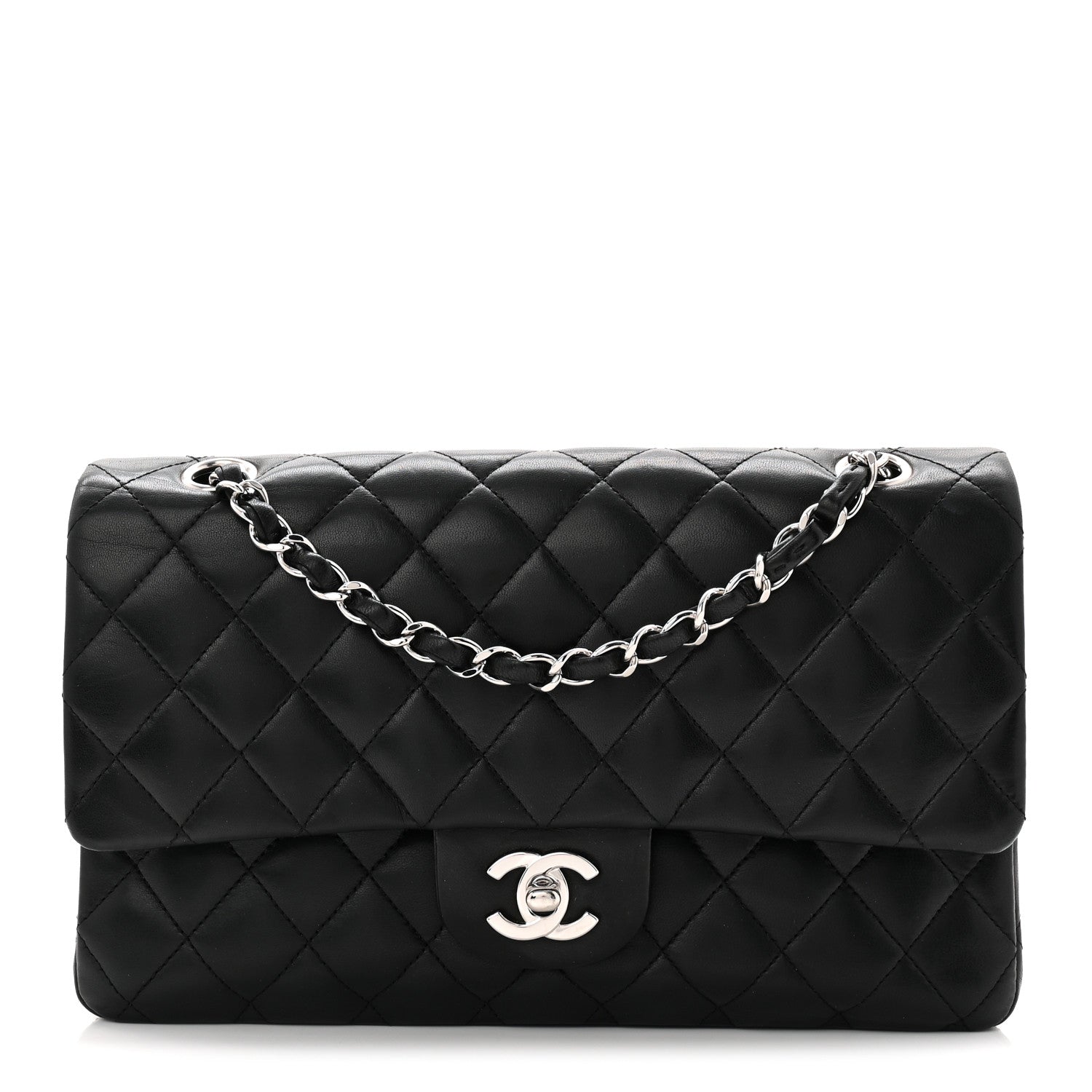 Chanel Lambskin Quilted Medium Double Flap Black 3 of 11