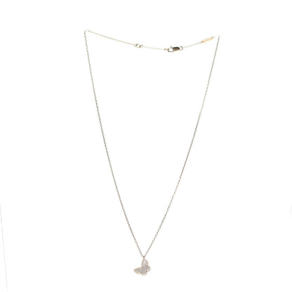 Van Cleef & Arpels 18K Yellow Gold Mother of Pearl Sweet Alhambra Butterfly Pendant Necklace 2 of 7