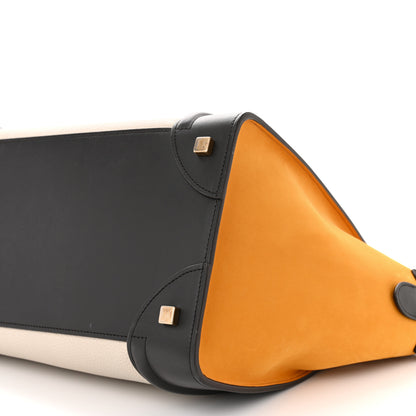 Celine Drummed Calfskin Nubuck Mini Tri-Color Luggage Chalk 10 of 13