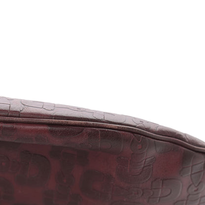 Gucci Calfskin Horsebit Embossed Glam Hobo Burgundy 10 of 14