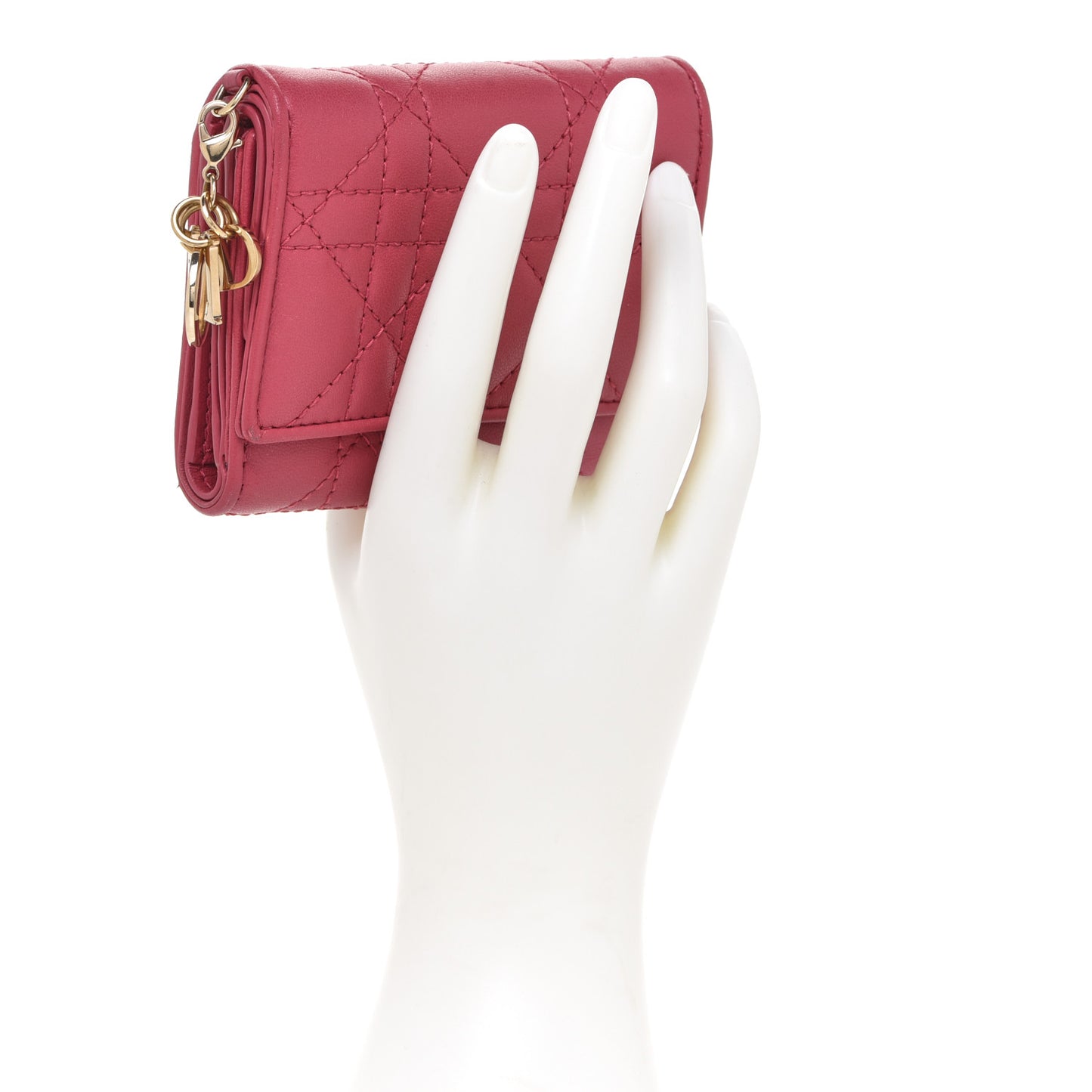 Lambskin Cannage Lady Dior Lotus Wallet