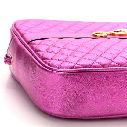 Gucci Laminated Nappa Trapuntata Small Zumi Shoulder Bag Fuxia 9 of 11