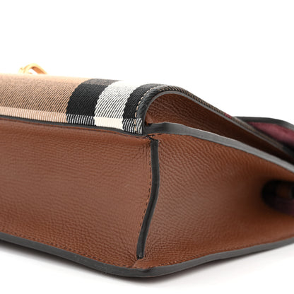 Burberry Derby Calfskin House Check Small Macken Crossbody Bag Tan 11 of 11