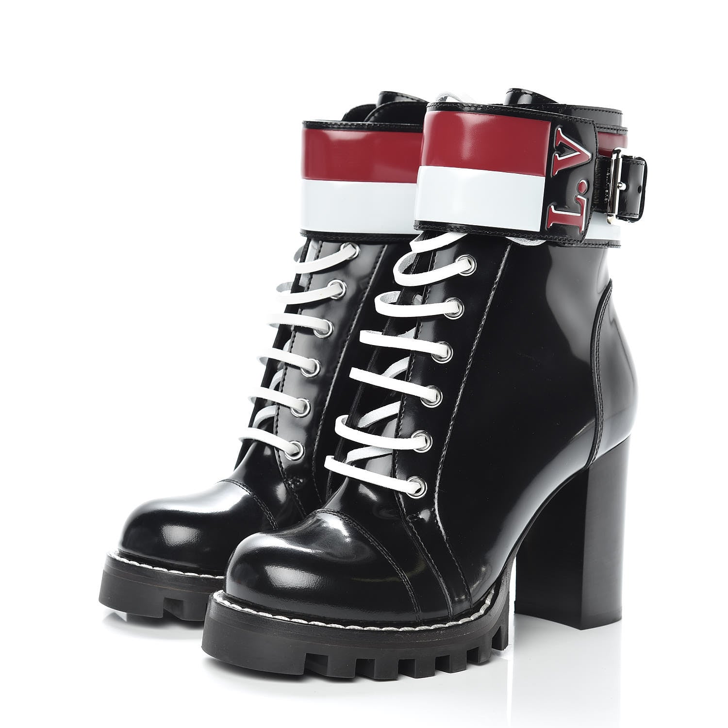 Louis Vuitton Patent Calfskin Star Trail Ankle Boots 36 Black 3 of 7