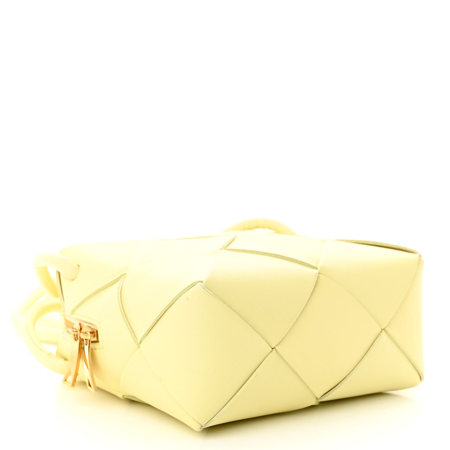BOTTEGA VENETA Lambskin Maxi Intrecciato Mini Cassette Camera Bag Ice Cream