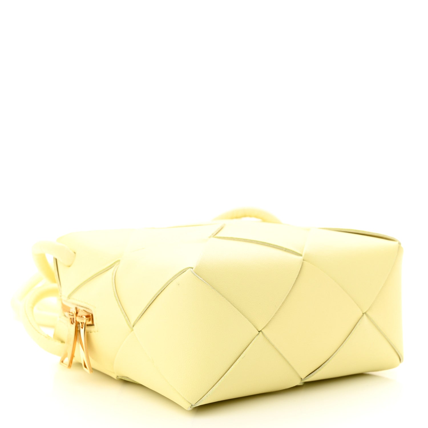 Bottega Veneta BOTTEGA VENETA Lambskin Maxi Intrecciato Mini Cassette Camera Bag Ice Cream 4 of 9