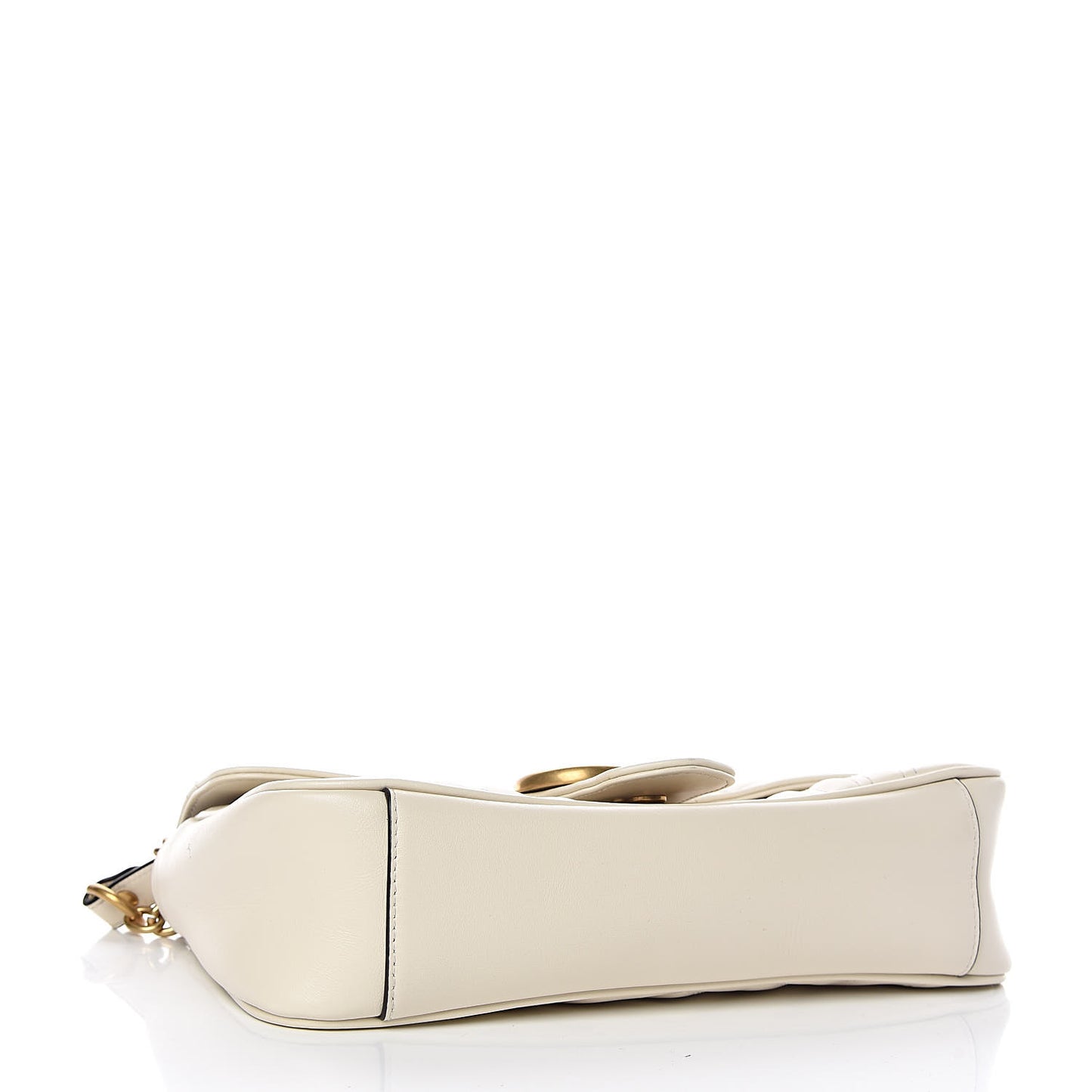 Calfskin Matelasse Small GG Marmont Shoulder Bag White