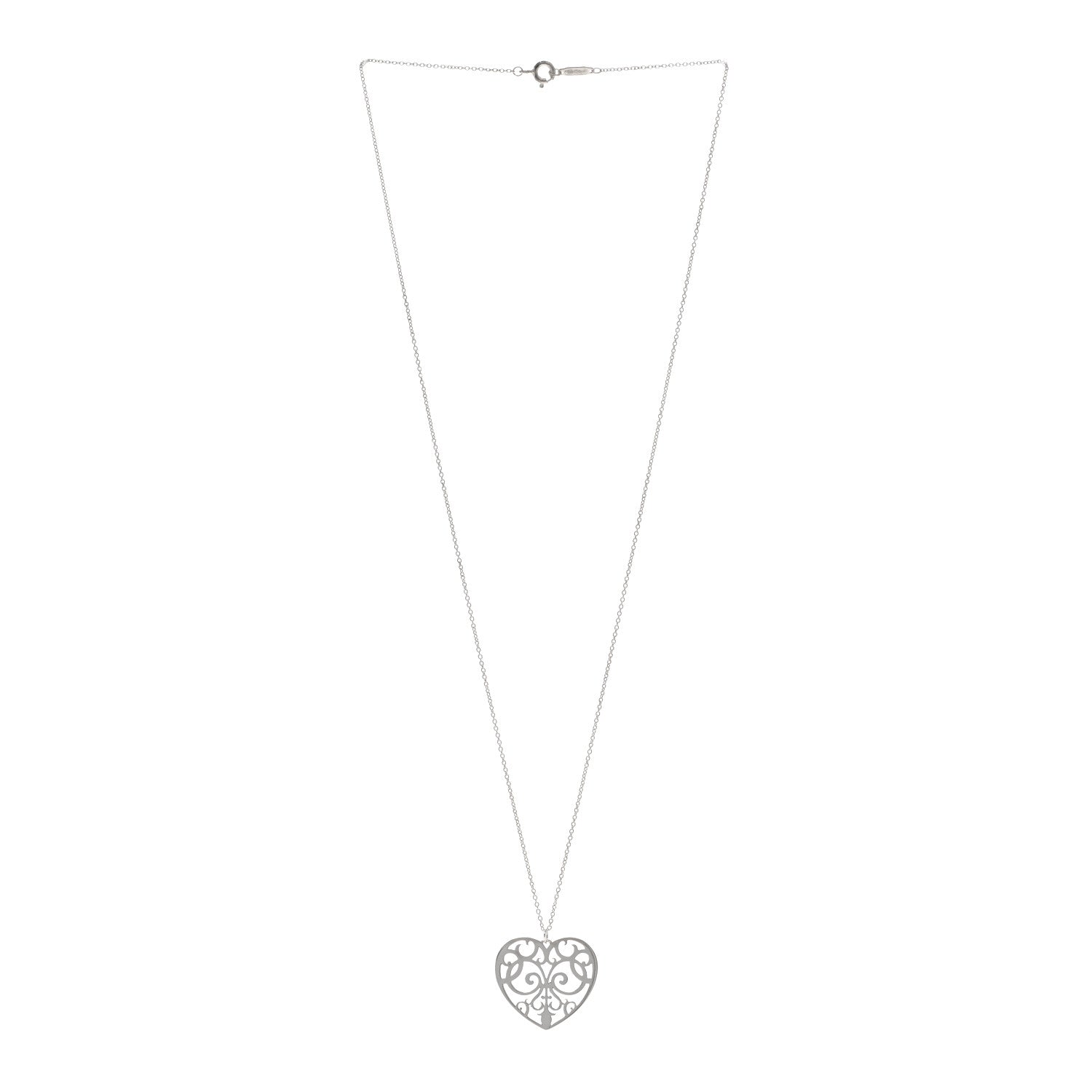 Tiffany Sterling Silver Enchant Heart Pendant Necklace 3 of 4