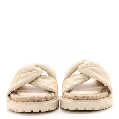 Christian Dior Calfskin Cannage Dtwist Espadrille Platform Sandals 38 White 2 of 11