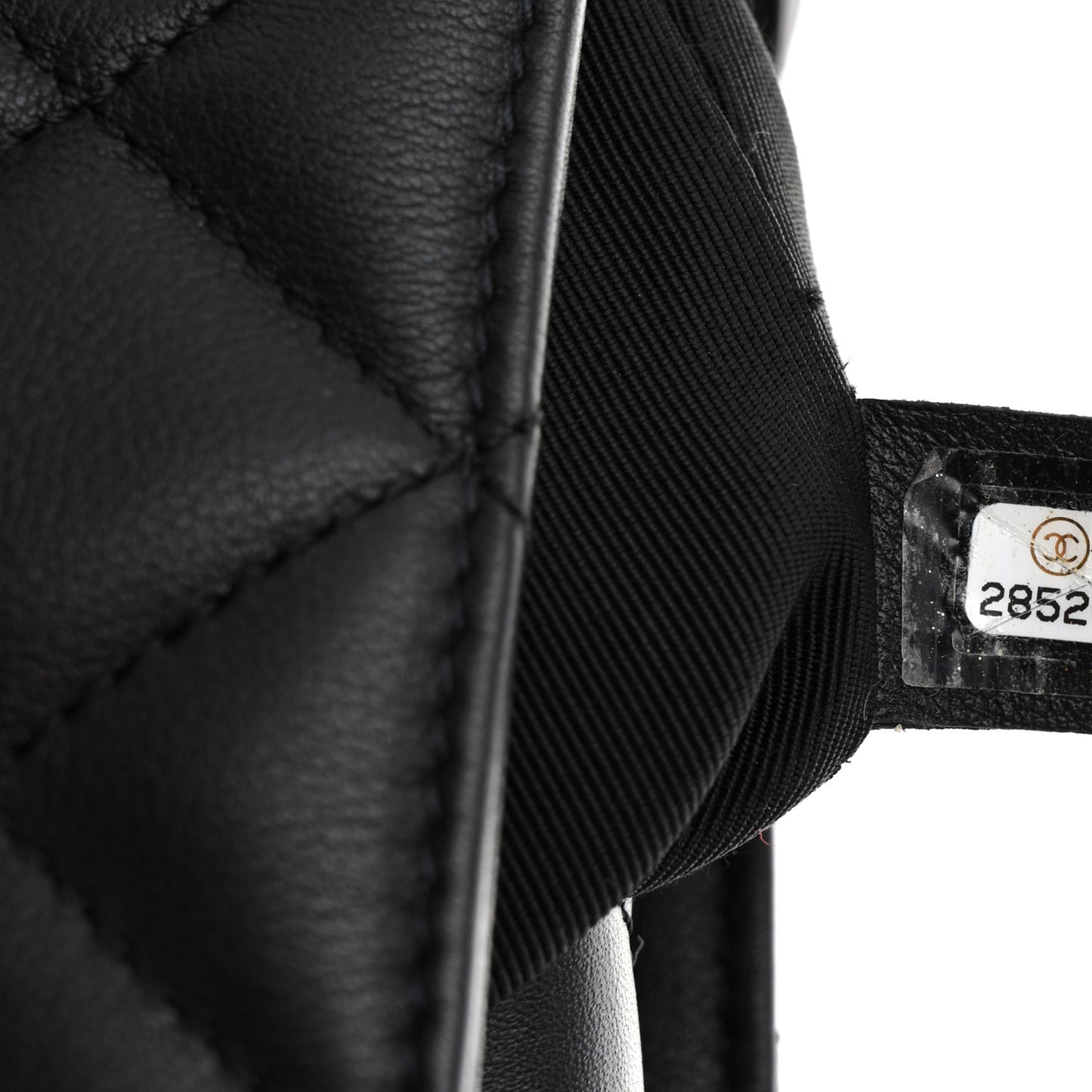 Calfskin Quilted Large Classic Shopping Tote Black