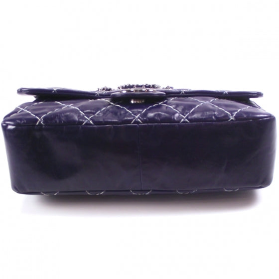 Washed Leather Stitched Medium Flap
