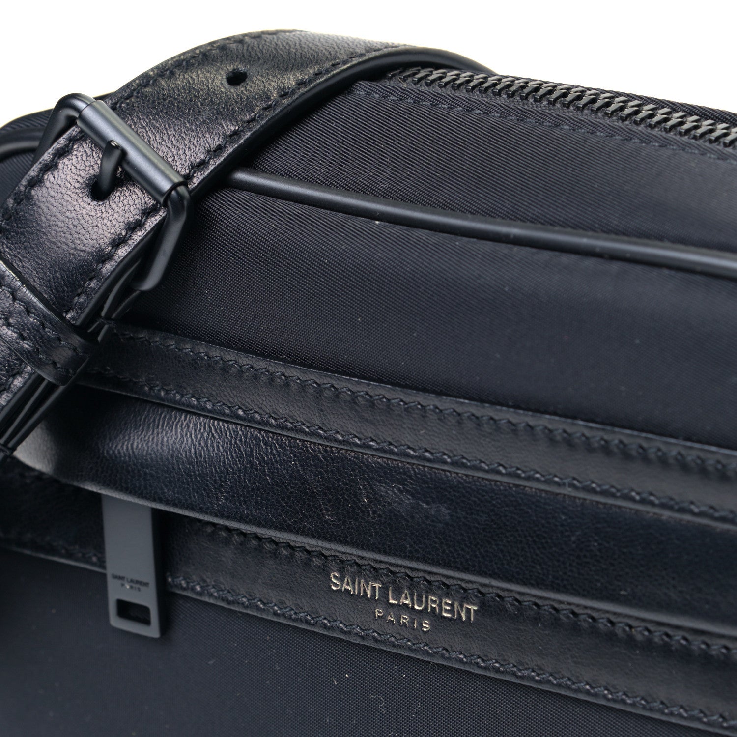 Saint Laurent Lambskin Nylon Small Camp Camera Bag Black 9 of 10