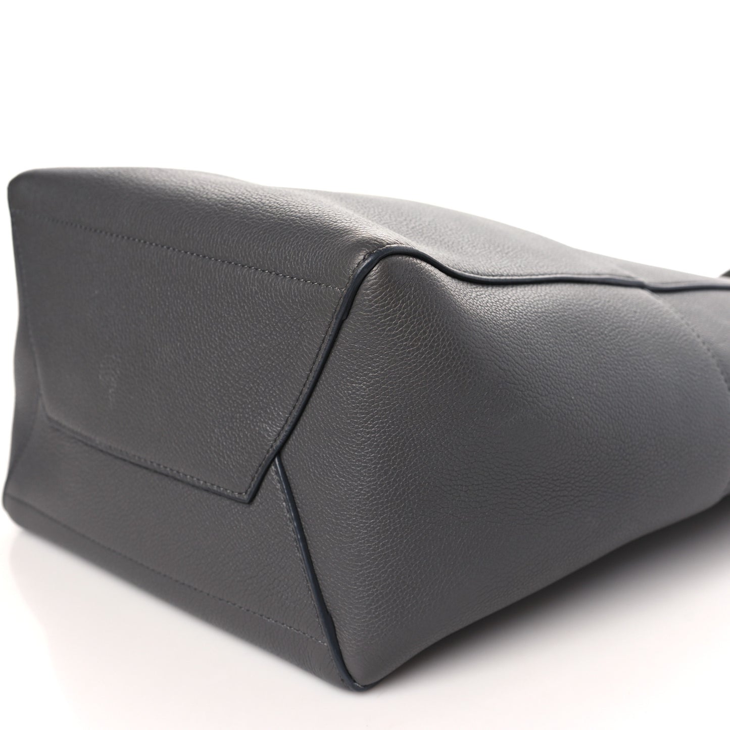 Soft Grained Calfskin Sangle Bucket Bag Grey