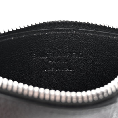 Saint Laurent Grained Calfskin 5 Fragments Zip Pouch Card Holder Black 6 of 9