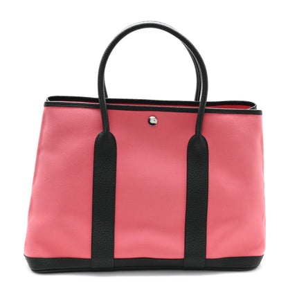 Hermes Toile Negonda Garden Party Tote 36 MM Rose Azalee Vert Fonce 1 of 10