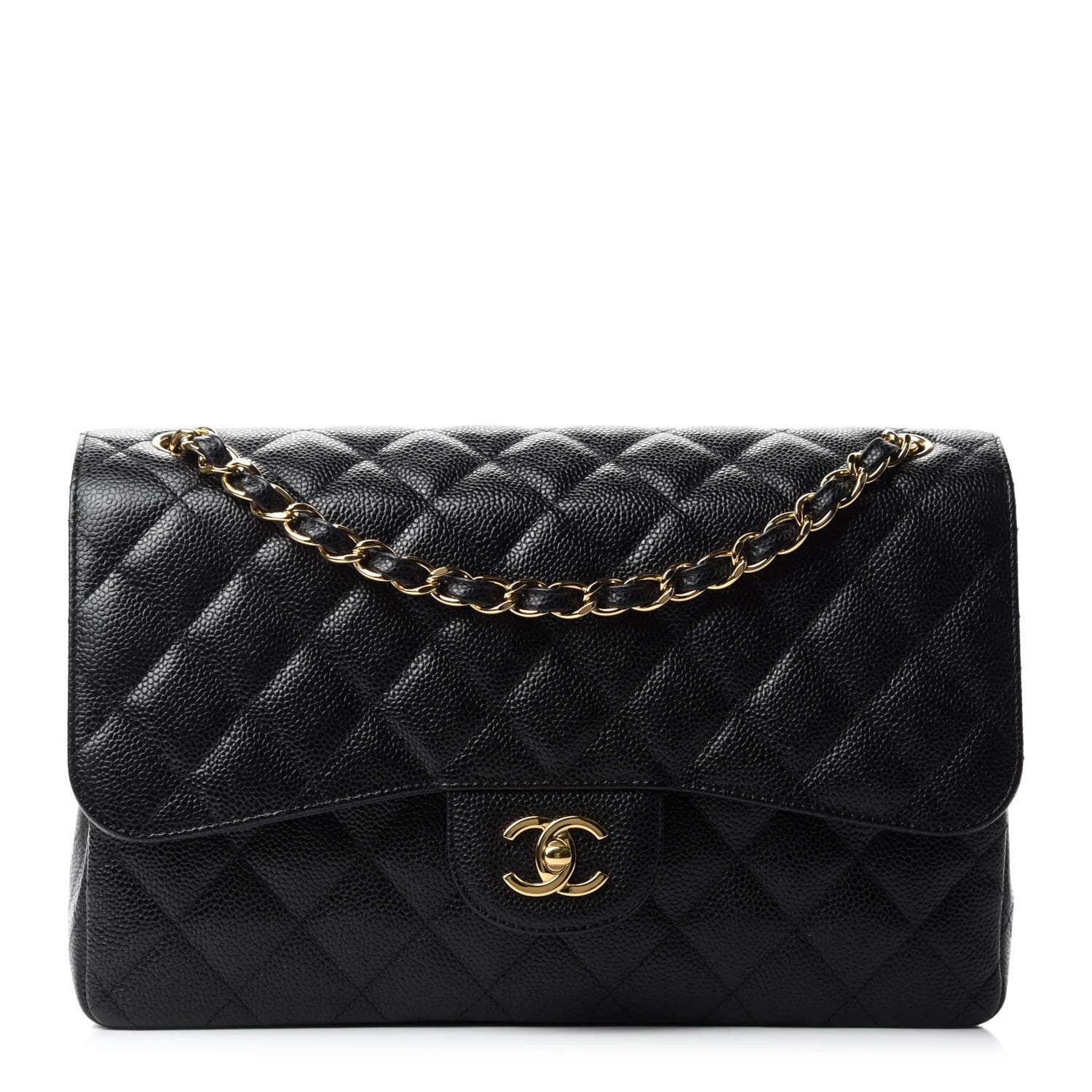 Chanel Caviar Quilted Jumbo Double Flap Black 1 of 12