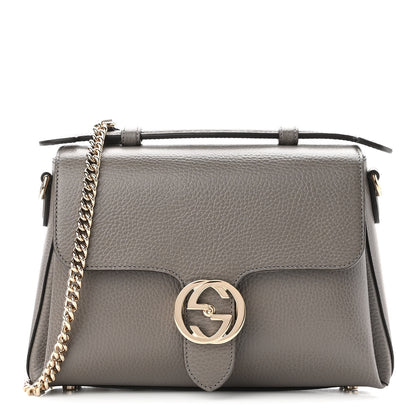 Gucci Dollar Calfskin Interlocking G Top Handle Shoulder Bag Loess 1 of 8