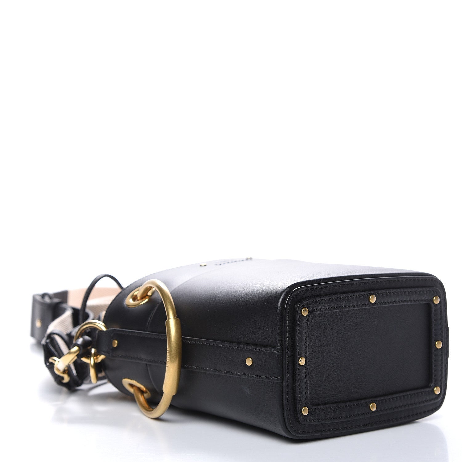 Chloe Smooth Calfskin Mini Roy Bucket Bag Black 4 of 9