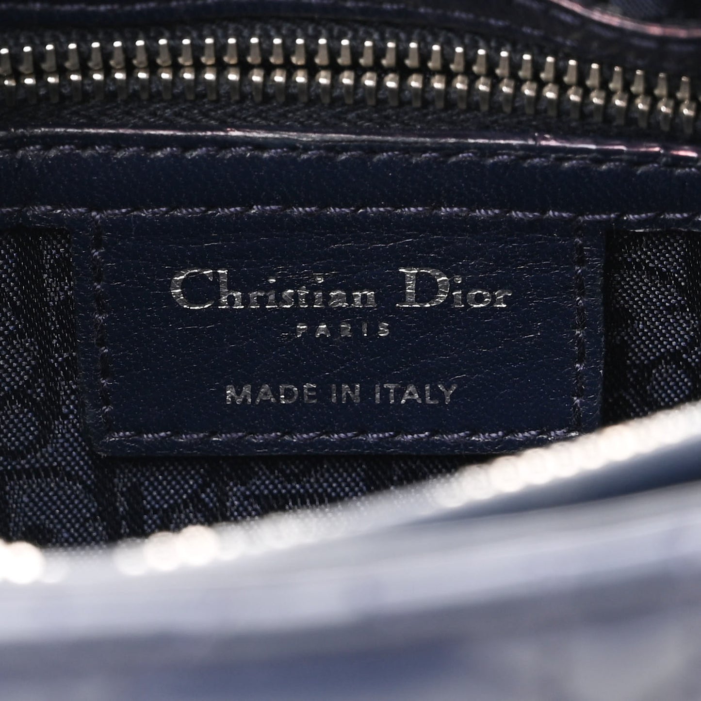 Lambskin Cannage Medium Lady Dior Navy Blue