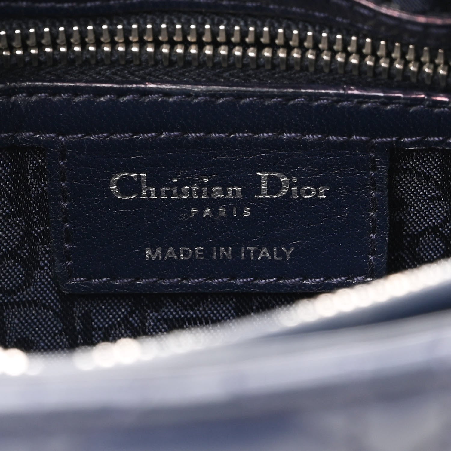Christian Dior Lambskin Cannage Medium Lady Dior Navy Blue 6 of 10