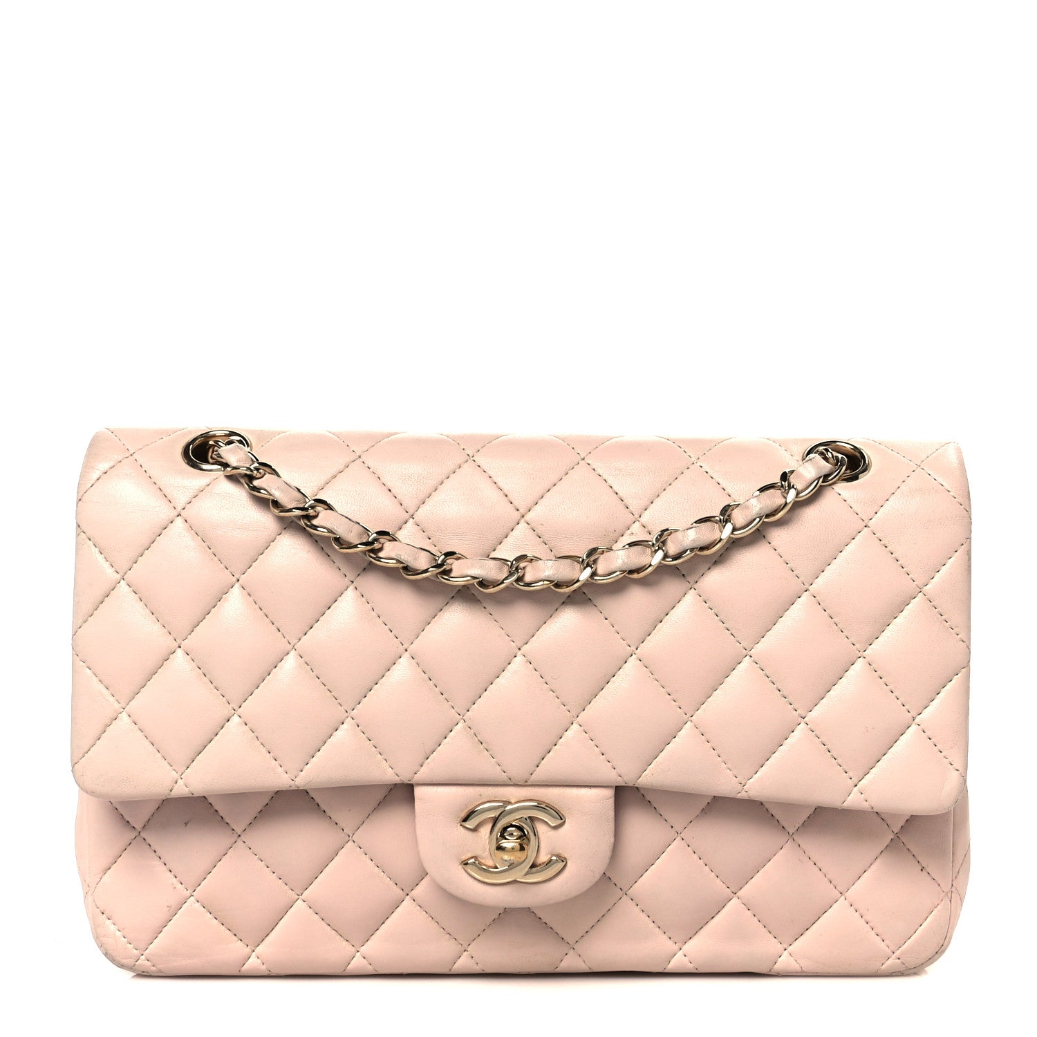 Chanel Lambskin Quilted Medium Double Flap Light Pink 1 of 12