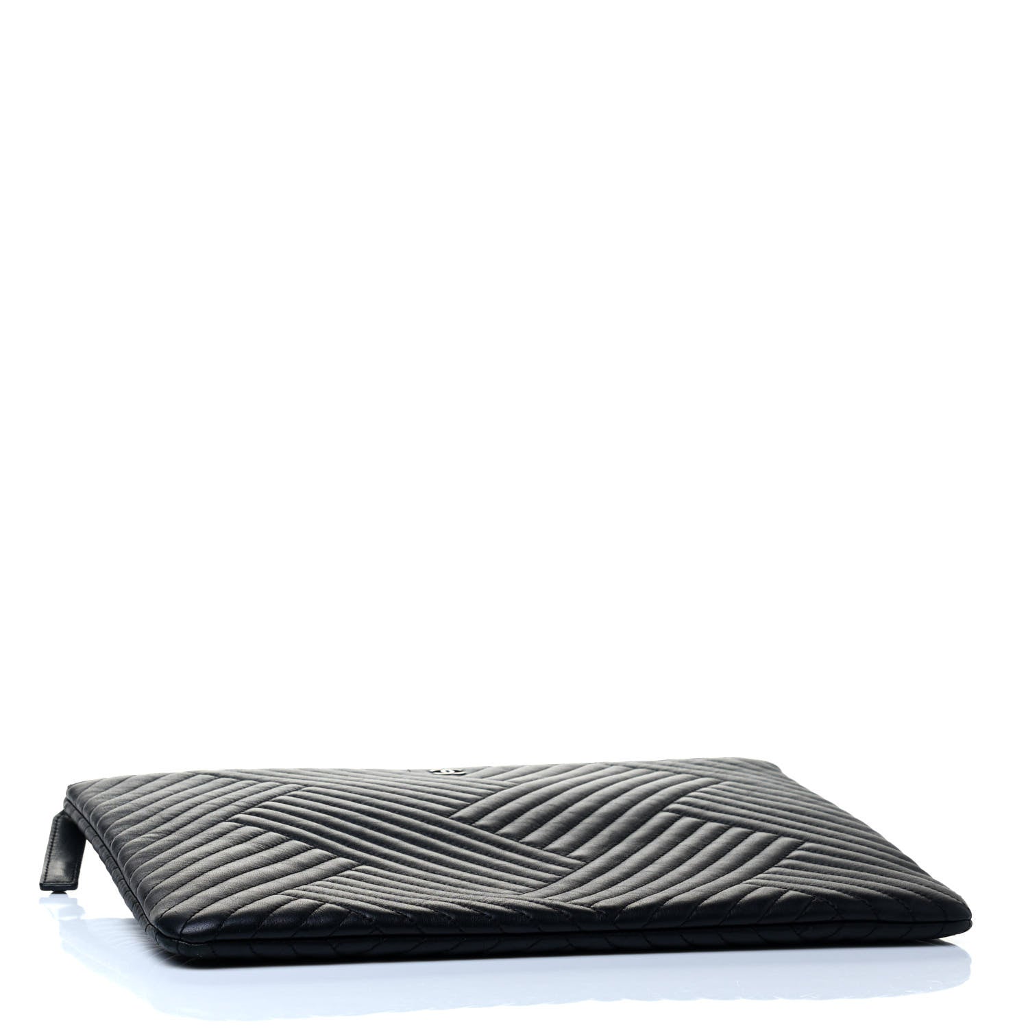 Chanel Lambskin Quilted Large Crossing Cosmetic Case Black 3 of 4