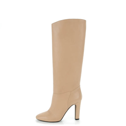Valentino Garavani Calfskin Knee High 95mm Boots 41 Nude 1 of 10
