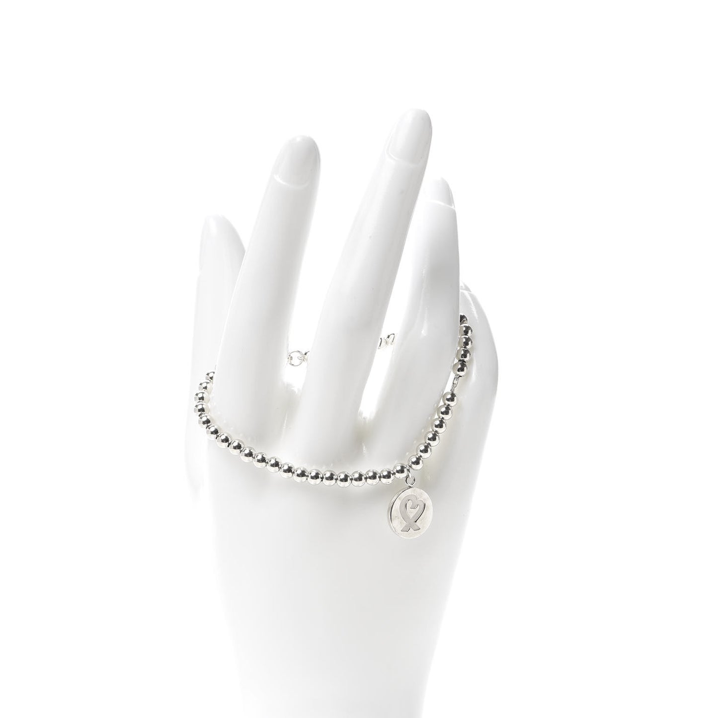 Sterling Silver 4mm Paloma Picasso Loving Heart Tag Bead Bracelet