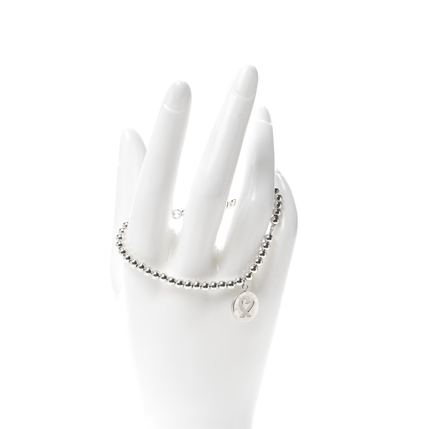 Tiffany Sterling Silver 4mm Paloma Picasso Loving Heart Tag Bead Bracelet 2 of 5