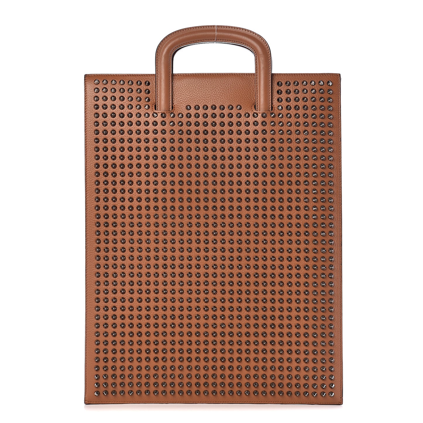 Calfskin Spiked Large Trictrac Portfolio Bag Cannelle