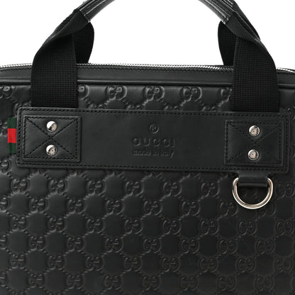 Gucci Guccissima Laptop Briefcase Black 8 of 10