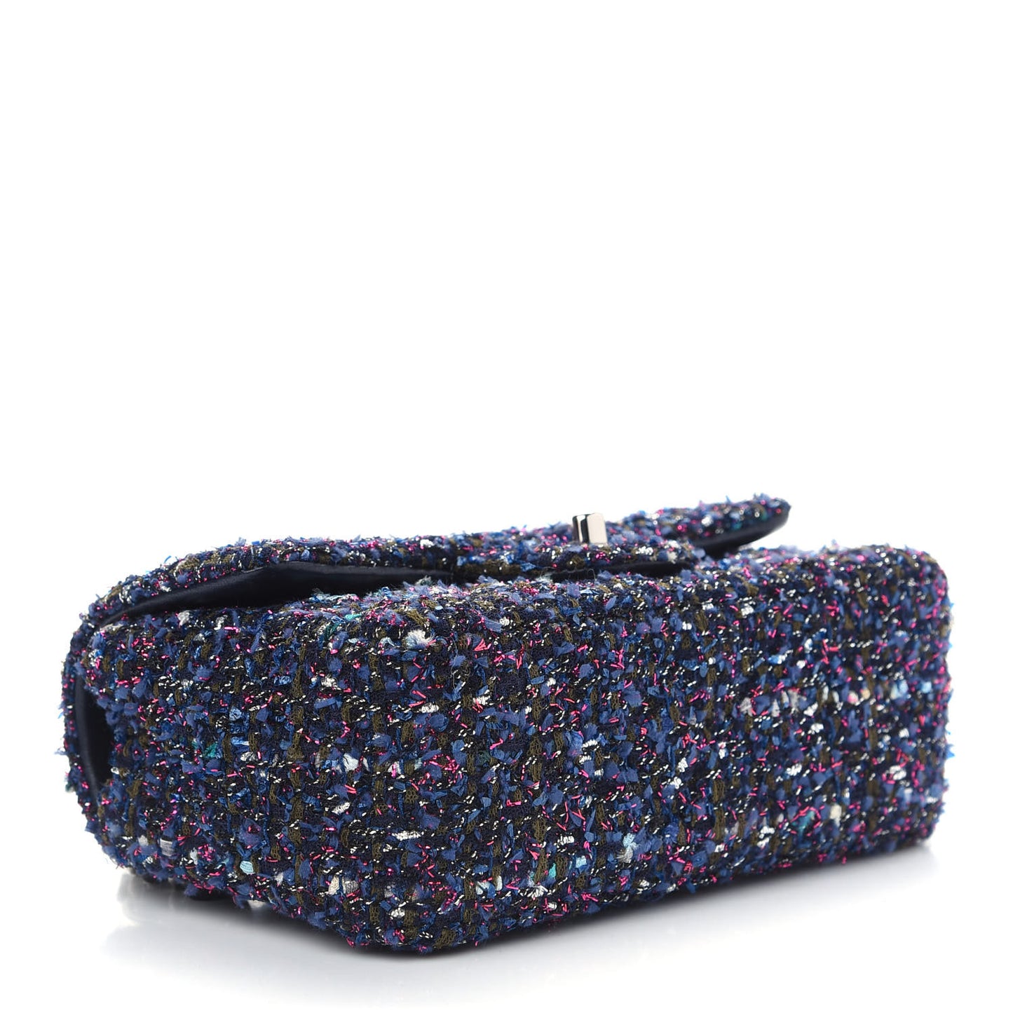 Tweed Quilted Mini Rectangular Flap Blue Multicolor