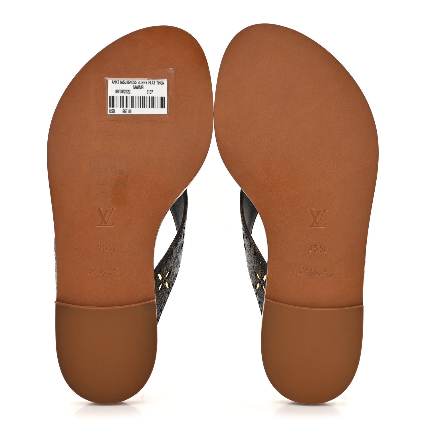 Louis Vuitton Monogram Sunny Flat Thong Sandals 35.5 Brown 5 of 9