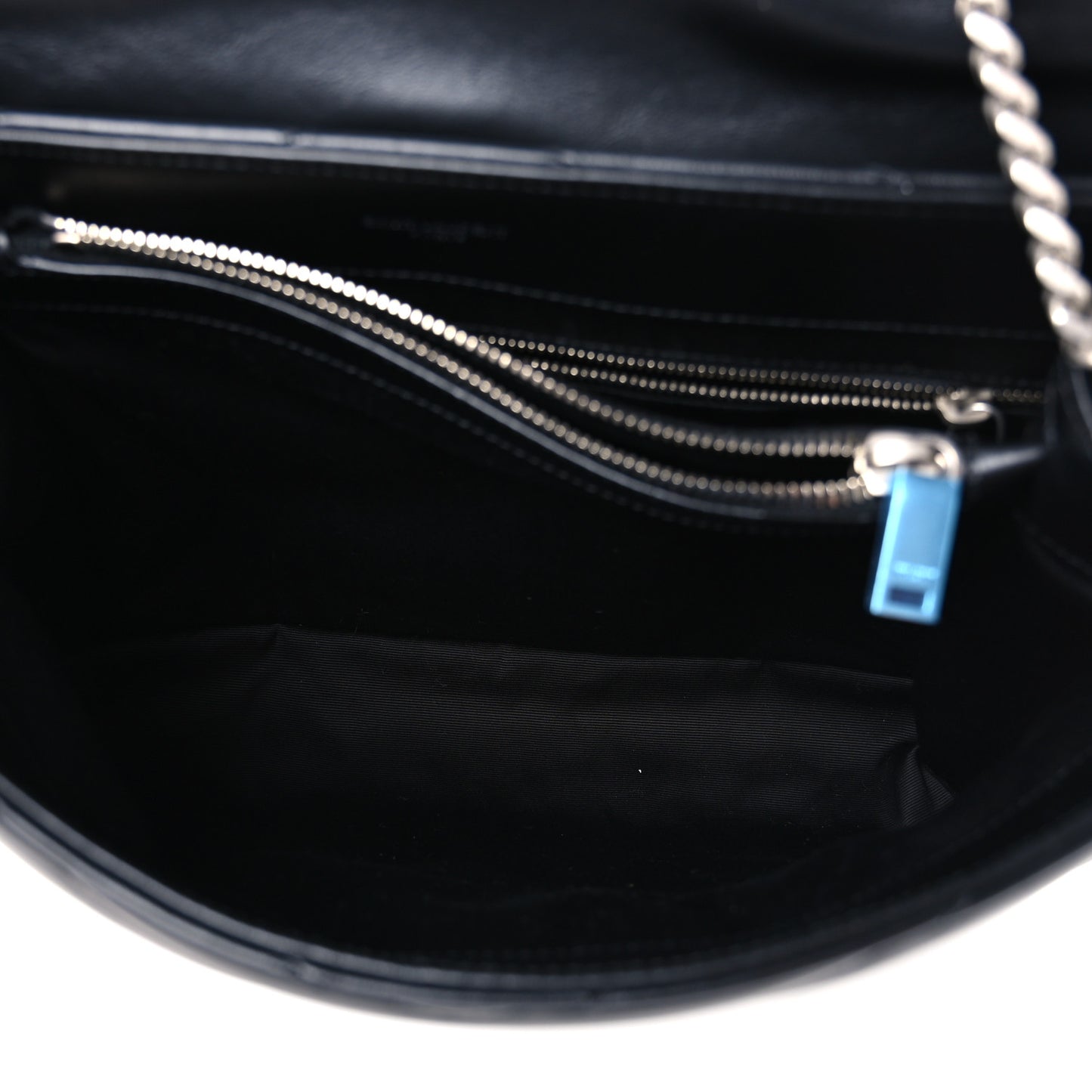Calfskin Y Quilted Monogram Medium Loulou Chain Satchel Black